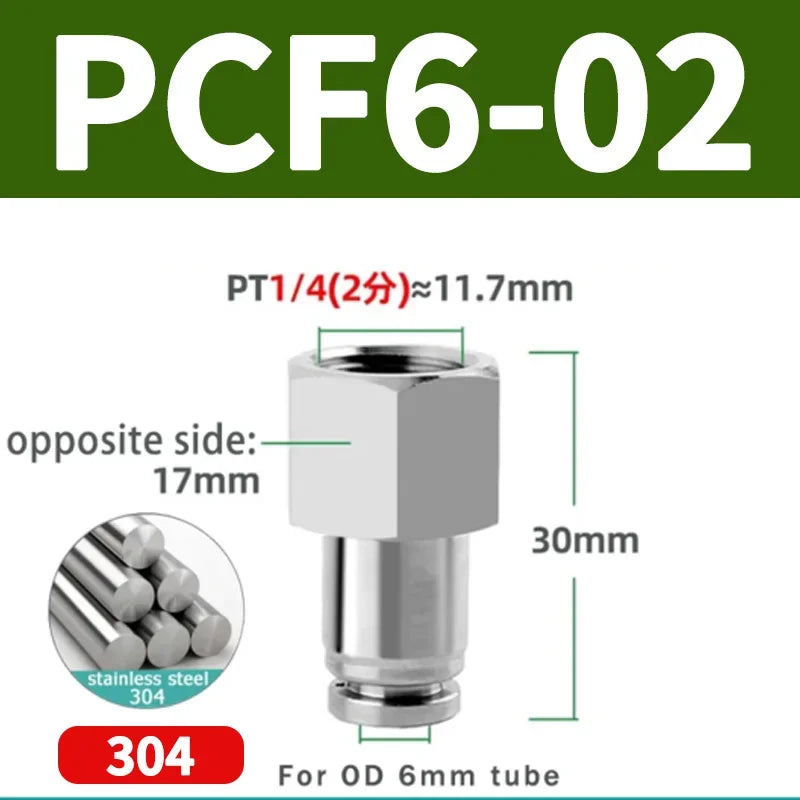 304 Stainless Steel Quick-Connect Air Hose Fittings - BSP 1/8",1/4",3/8",1/2 Pneumatic Pipe Connectors with Corrosion Resistance