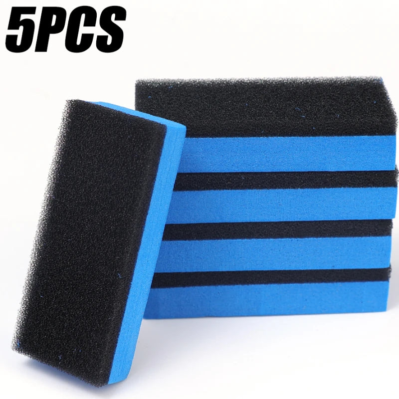 10X Car Sponge Block Cleaning Wax Polish Pad Tool Car Sponge Black Blue Double-Sided Sponge Hand Sanding Block Automotive Care