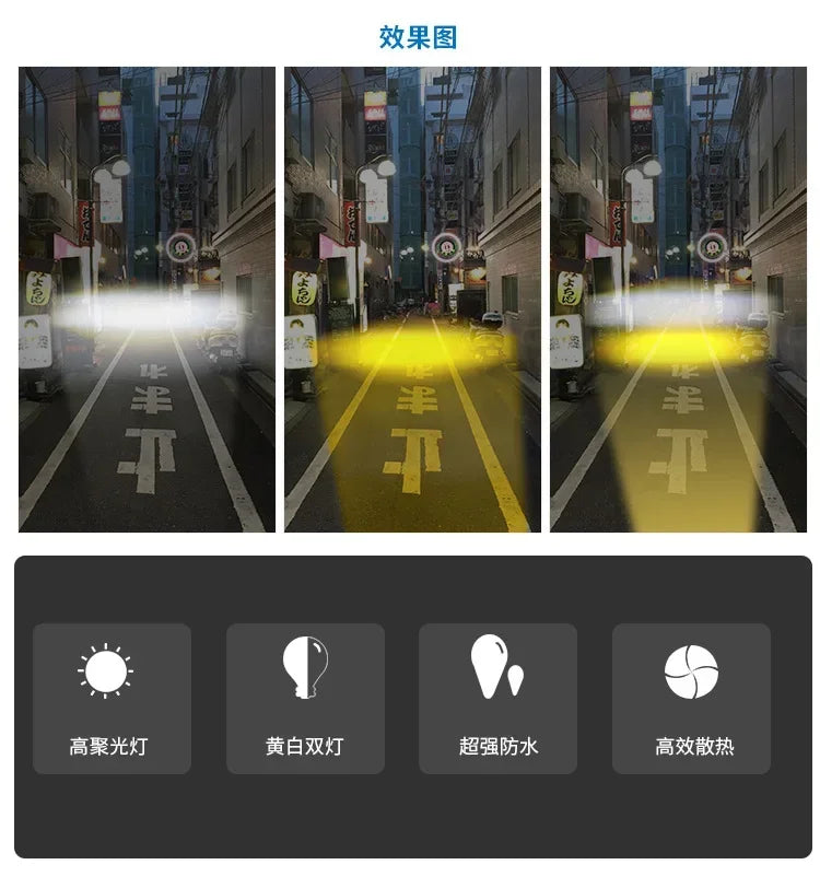 Bright LED Electric Lamp 2pcs Ultra Bright LED Electric Lamp - Yellow and White Color for Auto Motorcycle Working Light Amagi