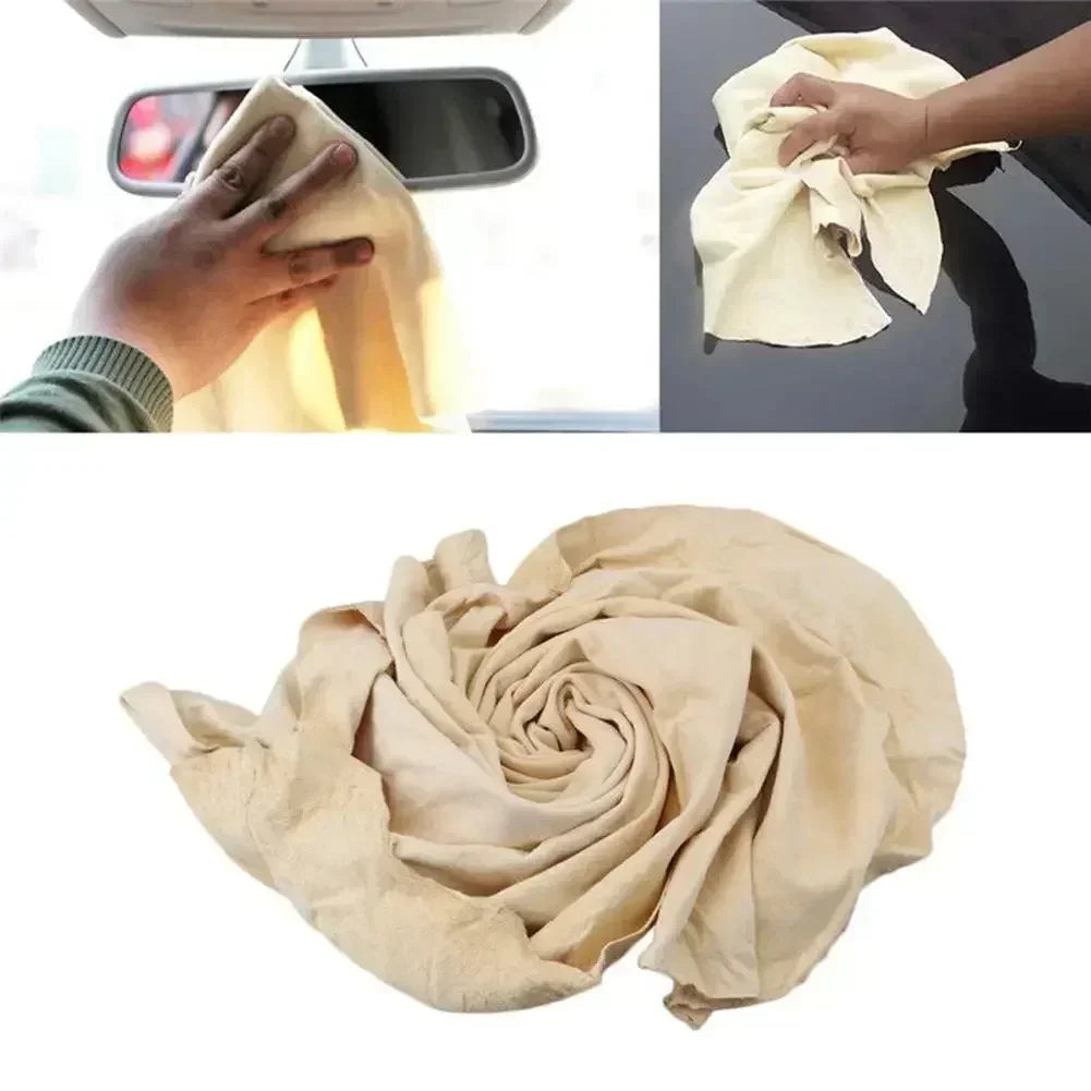 Car Wash Towel Chamois Clean Towel Natural Genuine Leather Cloth Auto Home Motorcycle Washing Care Quick Dry Super Absorbent Ama