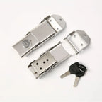  Detachable Stainless Steel Buckle Lock Motorcycle Trunk Lock Hinge Lock 2 Key Anti Theft Motorbike Rear Trunk Case Lock Fittin