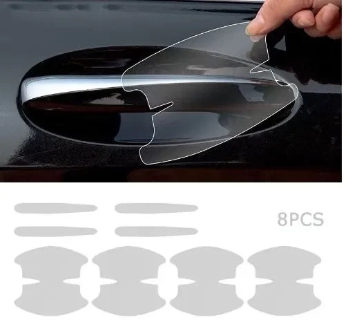 Car Door Bowl Handle clear Protective 8/4Pcs Stickers Universal Invisible transparent car Anti-collision Protection Strip Tools