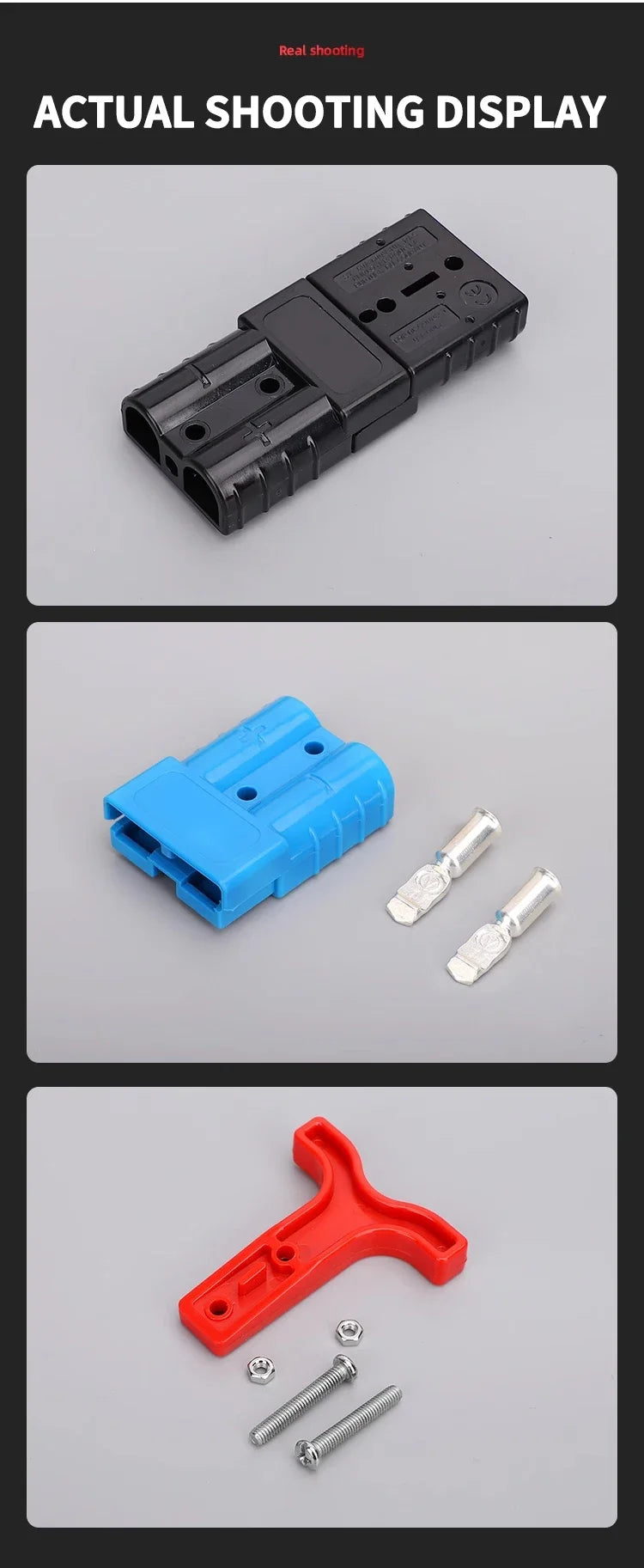 4Pcs  50A/120A Quick Connect Plug Kit - Silver Plated Copper Connector for 12-36V Winch/ATV/Trailer Wiring