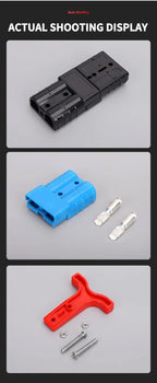 4Pcs  50A/120A Quick Connect Plug Kit - Silver Plated Copper Connector for 12-36V Winch/ATV/Trailer Wiring