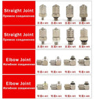 Mini Pneumatic Pipe Connector PC PL Screw Through Quick Fitting Fast Twist Joint ,Male Thread M3 M4 M5 M6 - Tube OD 3mm 4mm 6mm