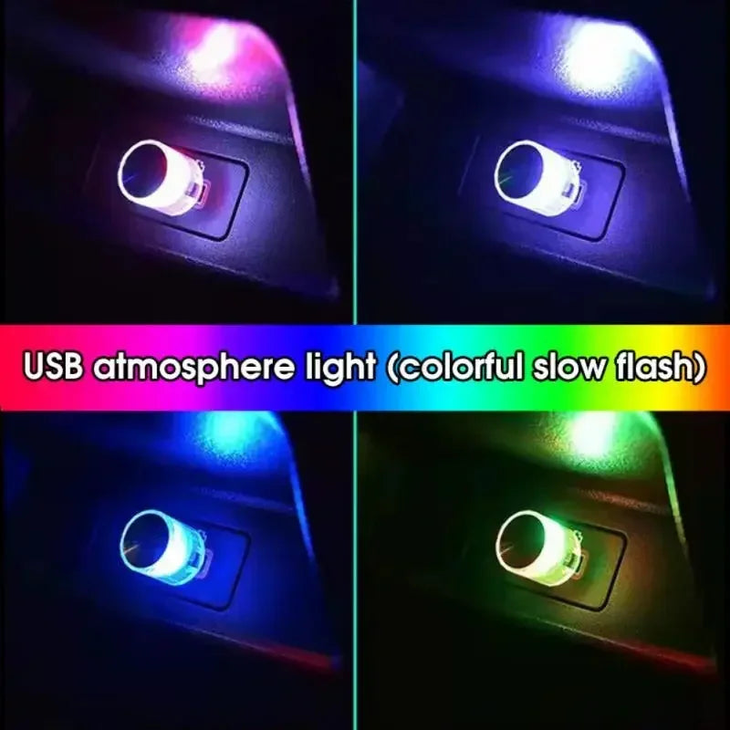 Car Mini USB LED Ambient Lights Best-selling Portable Cars Decorative Atmosphere Lamp Colorful Party Light Auto Accessorie Amagi