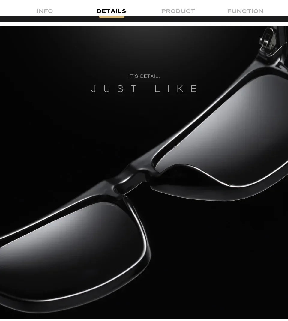 Available Trendy Flat Top Square Photochromic Glasses Stylish Sports Eyewear for Car Running Driving Vacation Travel and Fishing