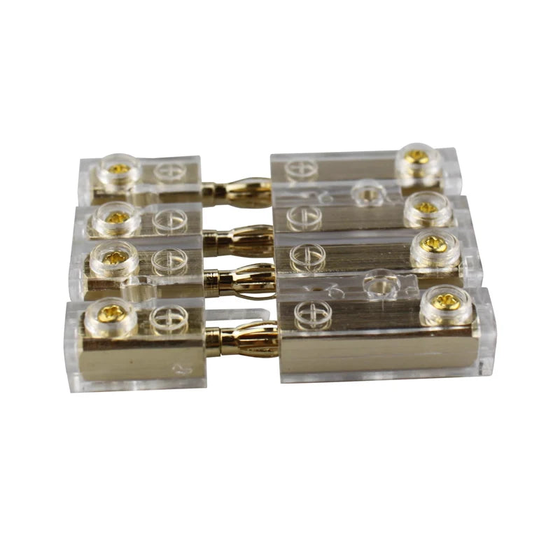Four-way banana head connection terminals for quick connection of car plugs to sockets, speaker wires and power cords