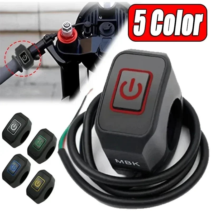 Motorcycle Switch ON/OFF Handlebar Flashing Headlight Horn Control Button 12V Button Connector Handlebar Switch