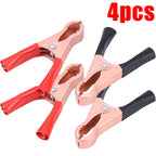 10/2pcs MINI Battery Clip Car Grounding Wire Crocodile Clip Power Clip Full Sheath Fish Clips 70MM Connectors Alligator Clips