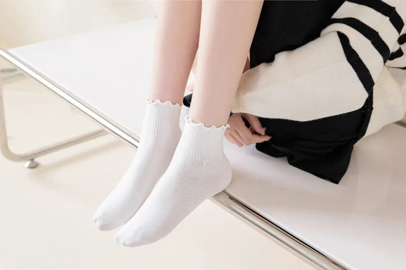 Socks Women's Mid-tude Autumn Fashion Ins Wooden Ear Socks Japanese Pile Pile Socks Preppy Sweet Socks For Women Amagi