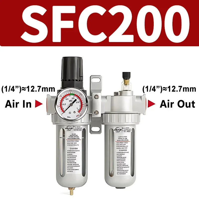 SFC200 1/4" SFC400 1/2" SFC300 3/8 Air Filter Regulator Oil Water Separator Trap Regulator Valve For Compressor Pneumatic Parts