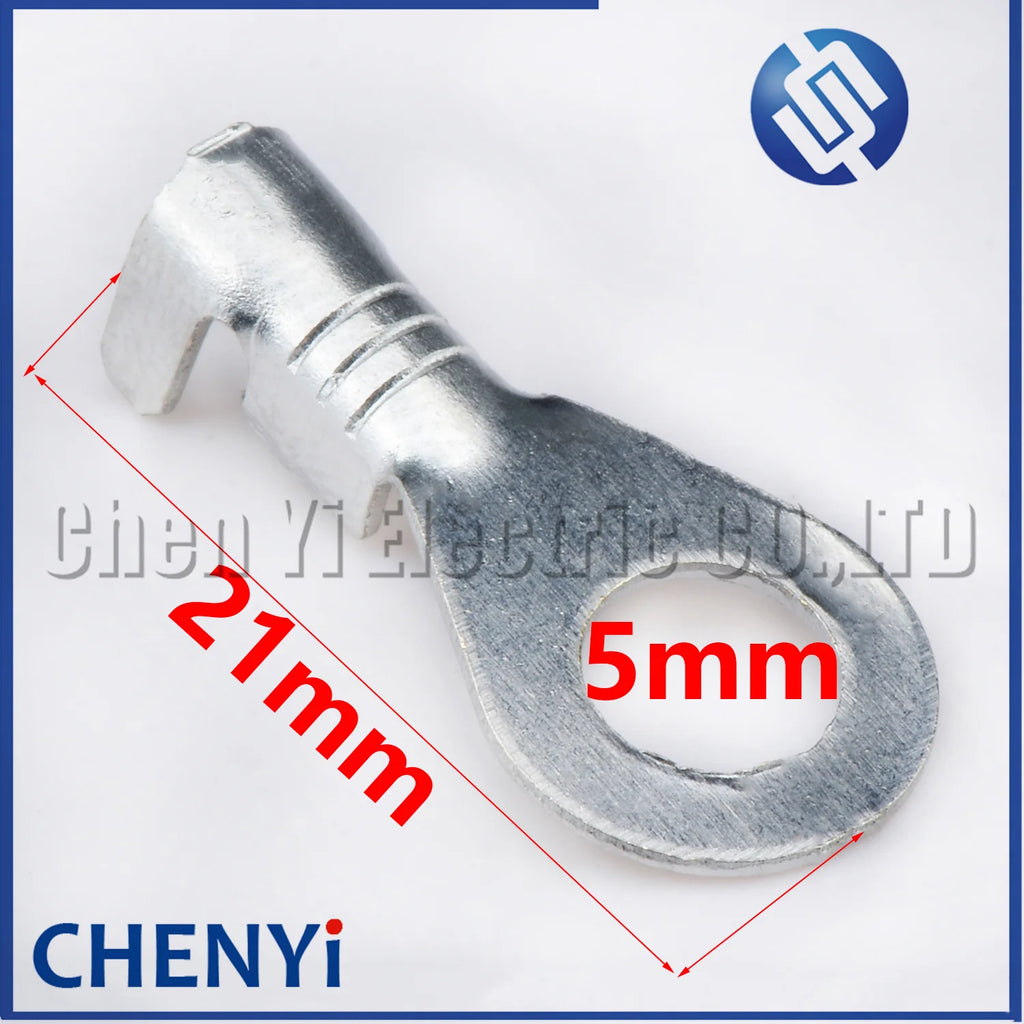 50 Pcs M3/M4/M5/M6/M8/M10/M12 Ring Lugs Eyes Brass tin plating Crimp Terminals Cable Lug Cold Pressure O Type Wiring Nose Pin