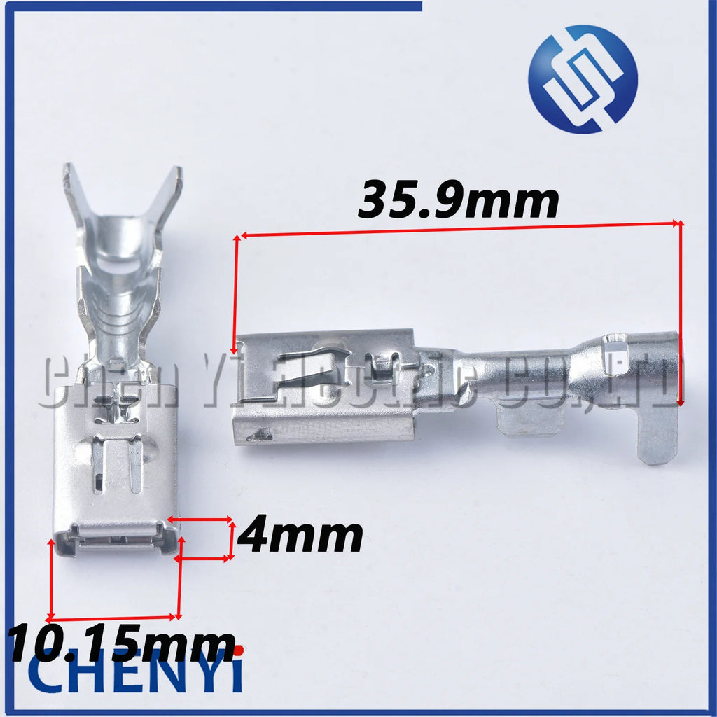 10 Pcs 6.3mm Composite Brass tin plating Wiring Terminal DJ6223-6.3C female Pin for Connector Plug Socket Fuse Box Wire Harness