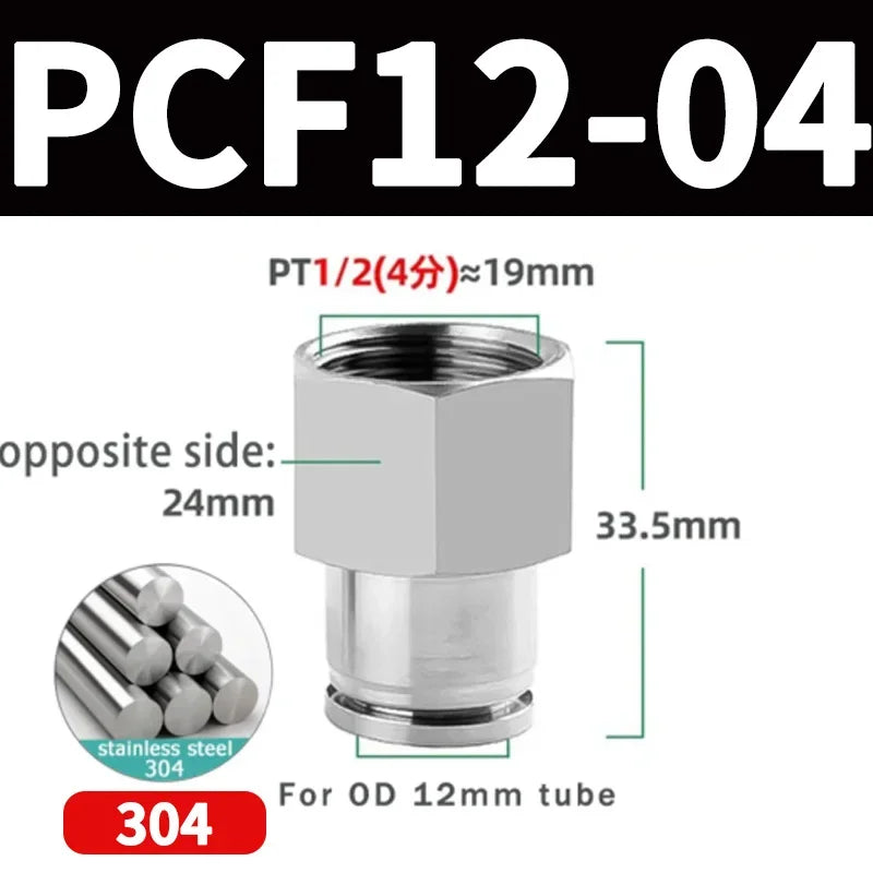304 Stainless Steel Quick-Connect Air Hose Fittings - BSP 1/8",1/4",3/8",1/2 Pneumatic Pipe Connectors with Corrosion Resistance