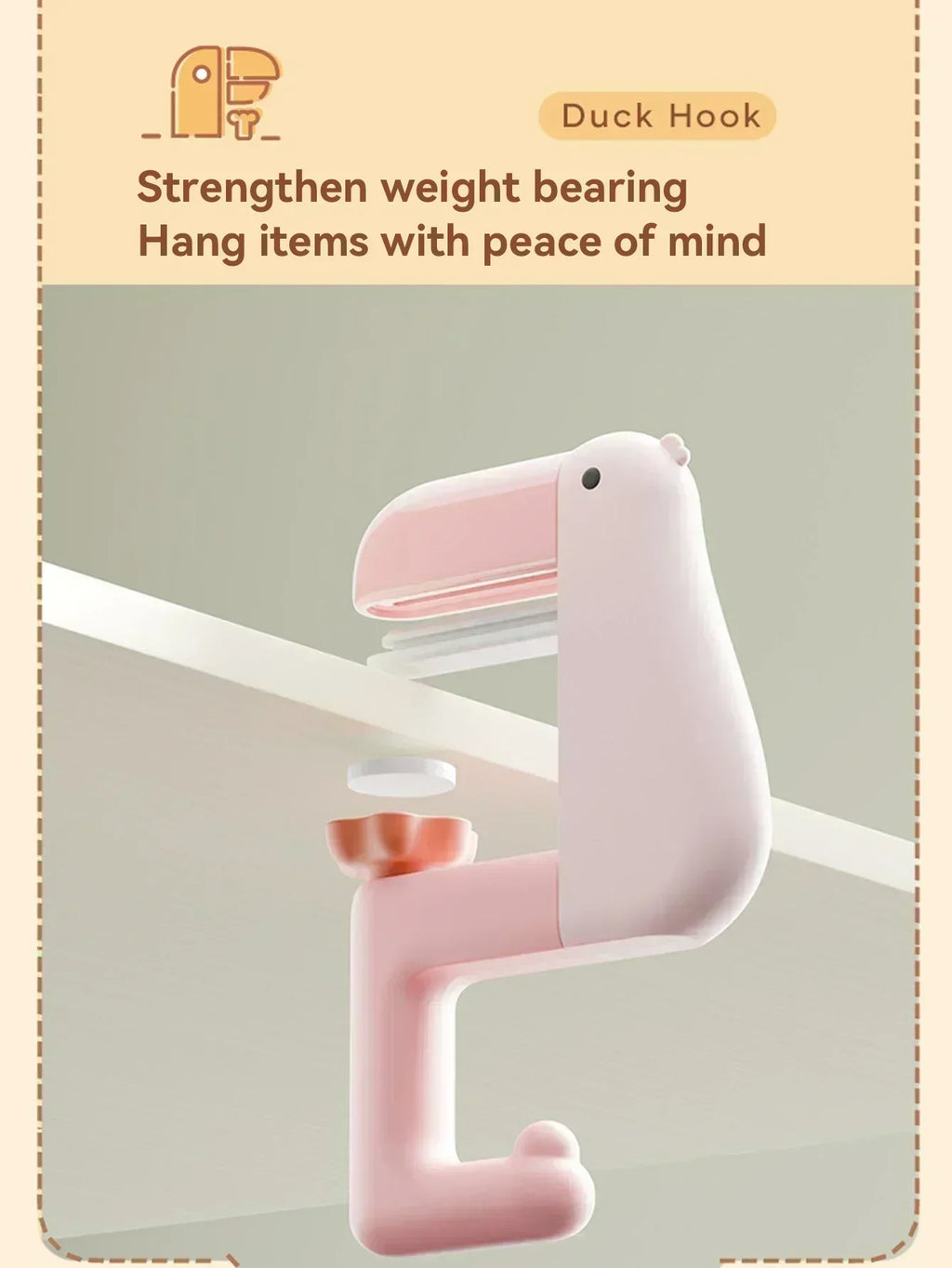 Thinking Duck Schoolbag Hook Free Punch Bag Hook Desk Side Hanging Backpack Magic Storage Hook Amagi