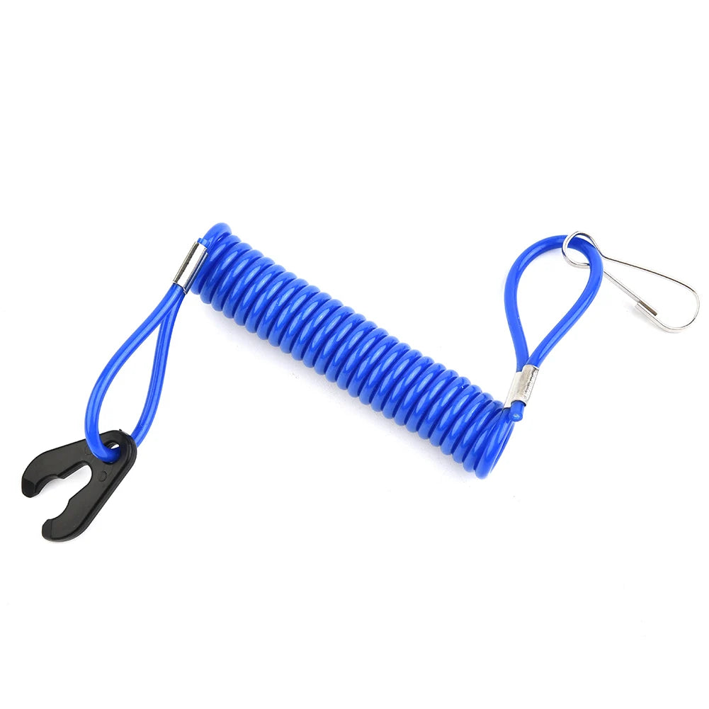 1 Pc Outboard Cut Off Stop Switch Safety Tether Lanyard Powerboat Outboard Stop Floating Safety Lanyard Blue