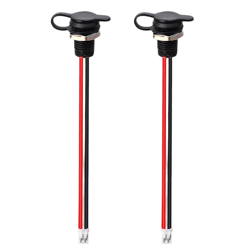 Type C Waterproof Female Socket with LED Lamp Charger Port 2 Pin Bare Wire Pigtail Connector Auto Car RV Motorcycle Boat Parts