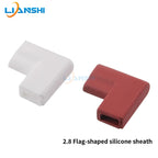 100pcs 2.8 flag shaped silicone sheath 110 elbow double wire insulated high temperature sheath DF110-4.0
