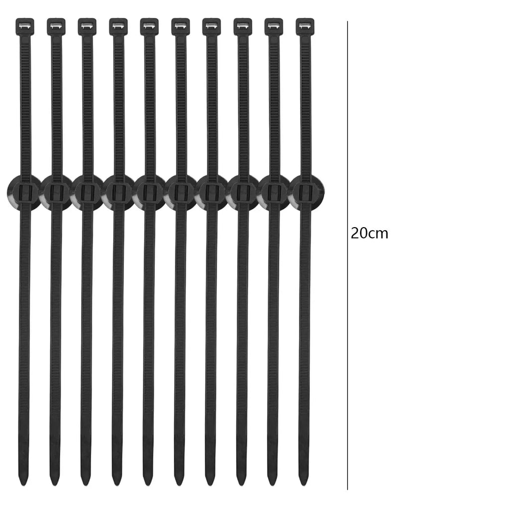 Vehicle Wiring Harness Fixing Cable Tie Push Mount Car Fastener Clip Nylon Zip Tie Wrap Auto Repair Tool Kit Universal 15cm 20cm