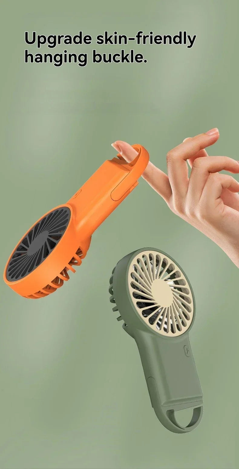 Creative Mini Handheld Small Fan USB Charging Portable 3 Speed High Wind Desktop Office Travel Pocket Fan Hangable Buckle Amagi
