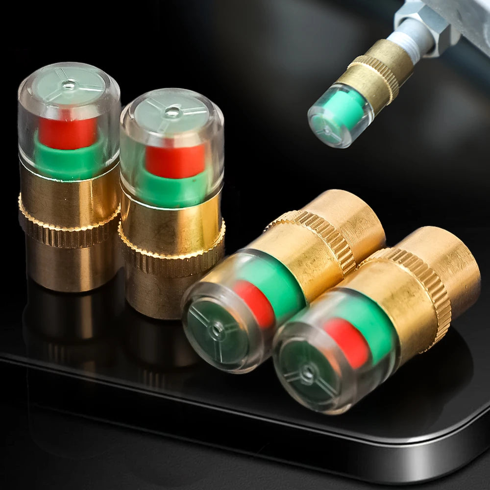 8/1pcs Motorcycle Car Tire Pressure Monitor Valve Cap Sensor Indicator Eye Alert Auto Tire Pressure Inspection Tool Tire Valve