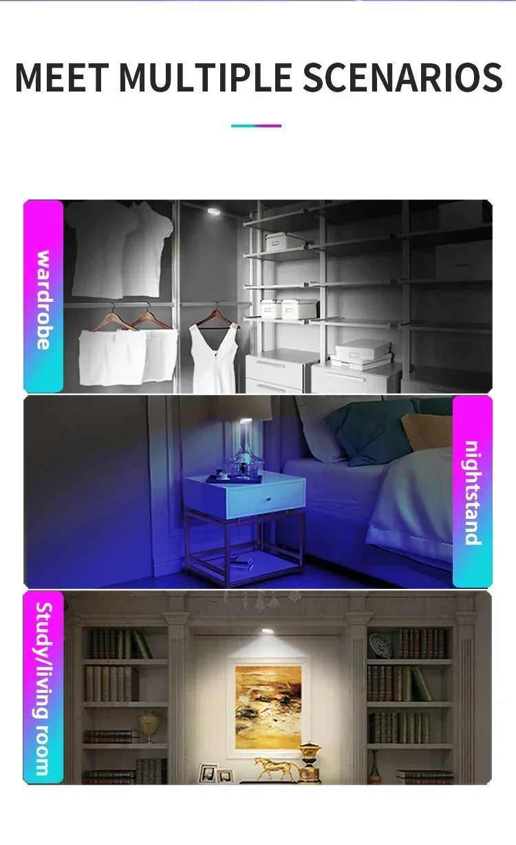 Car Interior Dome Light Finger Touch Sensor Mini LED Reading Lamp Roof Magnets USB Charging Atmosphere Dome Lamp Senser Tools Ne