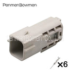 1 Set 6 Pin 2-1924211-1 Auto Rear License Plate Light Electrical Connectors Female Male Plug for Cadillac Buick 1924212-1