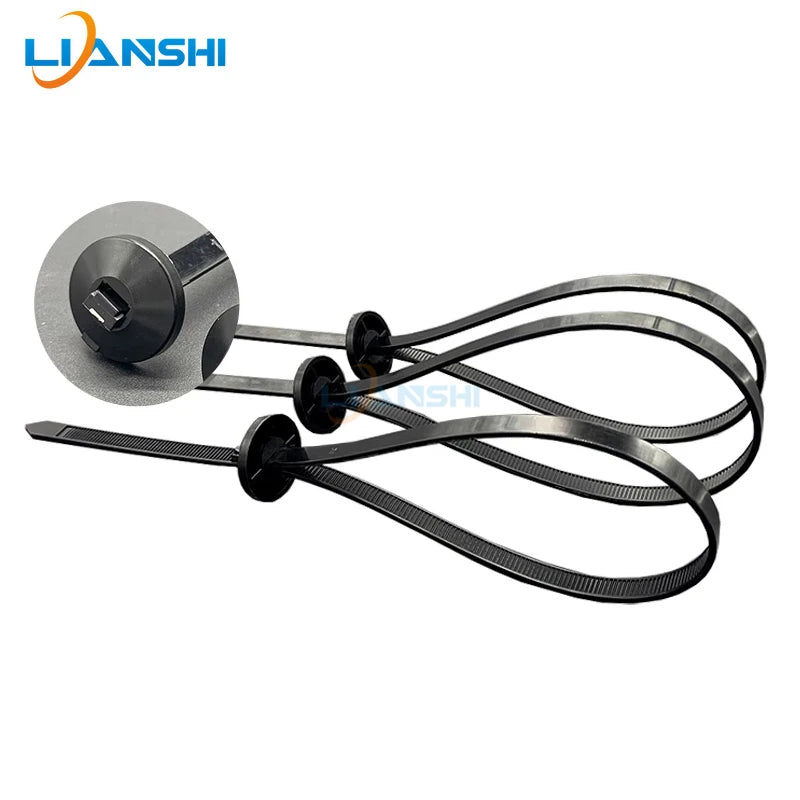 8*380mm automotive base plate cable ties, circular fixed head for automotive frame wiring harness cable ties