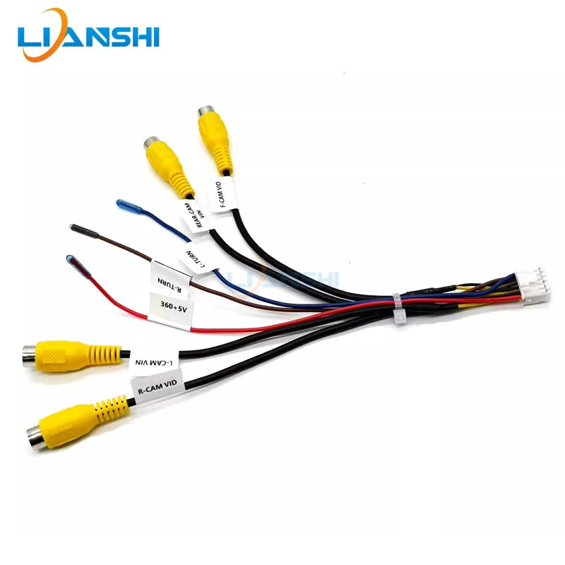 The 12P panoramic 360 camera video input adapter cable harness plug for the central control instrument console Android device