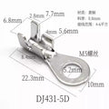 50pcs high-power wire nose D-pin power supply copper nose DJ431-6D pure copper wire nose 0.8mm thick 4-6 square wire nose