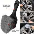 Car Tire Brush - Durable Wheel Cleaning Scrub Brush with Ergonomic Handle - Automotive Detailing Tool for Rims Wheels Amagi