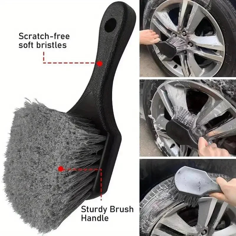 Car Tire Brush - Durable Wheel Cleaning Scrub Brush with Ergonomic Handle - Automotive Detailing Tool for Rims Wheels Amagi