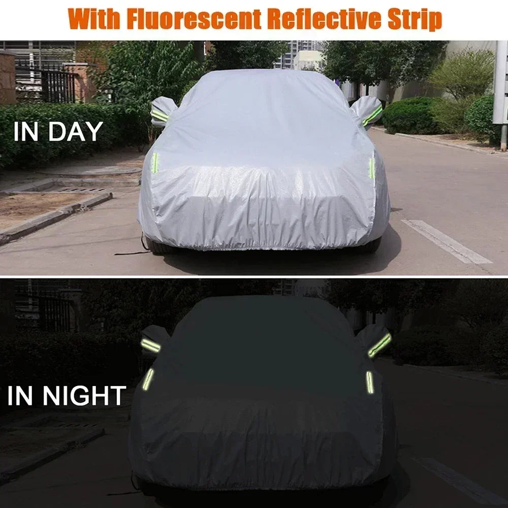 Universal For Audi A3 A4 A5 A6 A7 B7 B8 C5 Q2 Q3 Q5 7 Body Full Covers Black/Silver Outdoor Sun Snow Rain Protection Cover Amagi