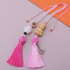 Car Huangyangmu Buddha Head White Jade Bodhi Car Pendant Fashion Car Interior Ornaments Rearview Mirror Good Luck Decoration