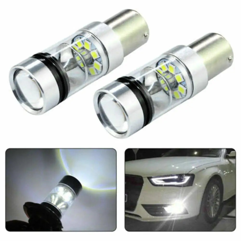 2Pcs 100w 1156 Ba15s 382 P21w Xbd Bright Led Stop Reverse Light Canbus Bulb Auto DRL Reverse Light Stop Lamps