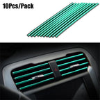 10Pcs Car Interior Air Conditioner Outlet Decoration Stripes  Car Air Conditioning Outlet U Style Decoration Strip Accessories