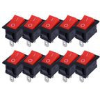 20/5Pcs Push Button Switch 21x15mm SPST 2Pin 6A 250V KCD11 Snap-in on/Off Rocker Switch 21MM*15MM Black Red and White
