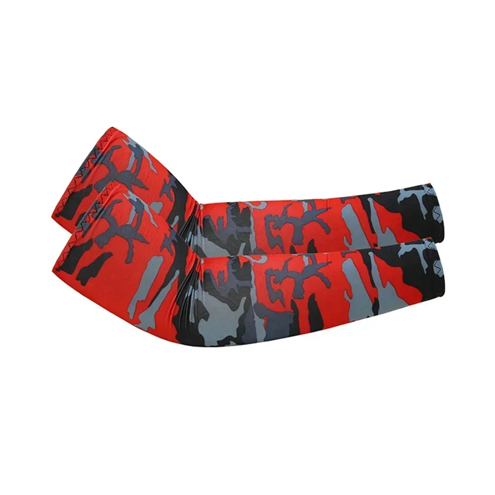 Camouflage Ice Silk Sleeve Cover Men Women Sun Protection Windproof Arm Sleeves Oversleeve for Outdoor Fishing camping Cycling
