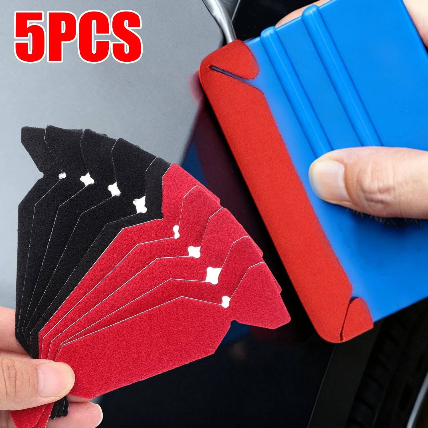 5-50PCS Auto Scratch-Free Candy Shape Tinting Film Scraper Replacement Patch Fleece Replaceable Felt Cloth for Vinyl Scraper