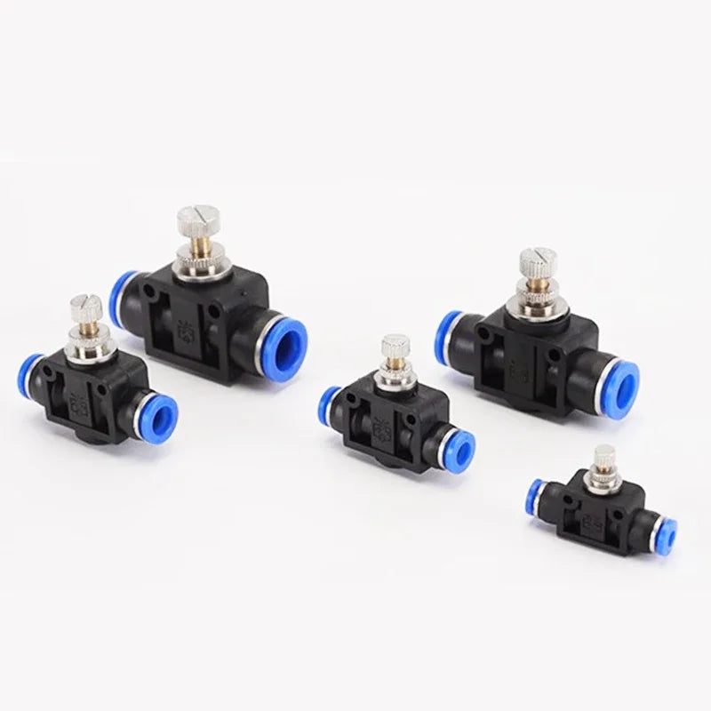 2PCS SA Throttle Valve - 4-12mm Air/Water Flow Control, Pneumatic Push In Fittings for Hose & Tube Speed Regulation