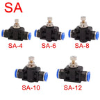 2PCS SA Throttle Valve - 4-12mm Air/Water Flow Control, Pneumatic Push In Fittings for Hose & Tube Speed Regulation
