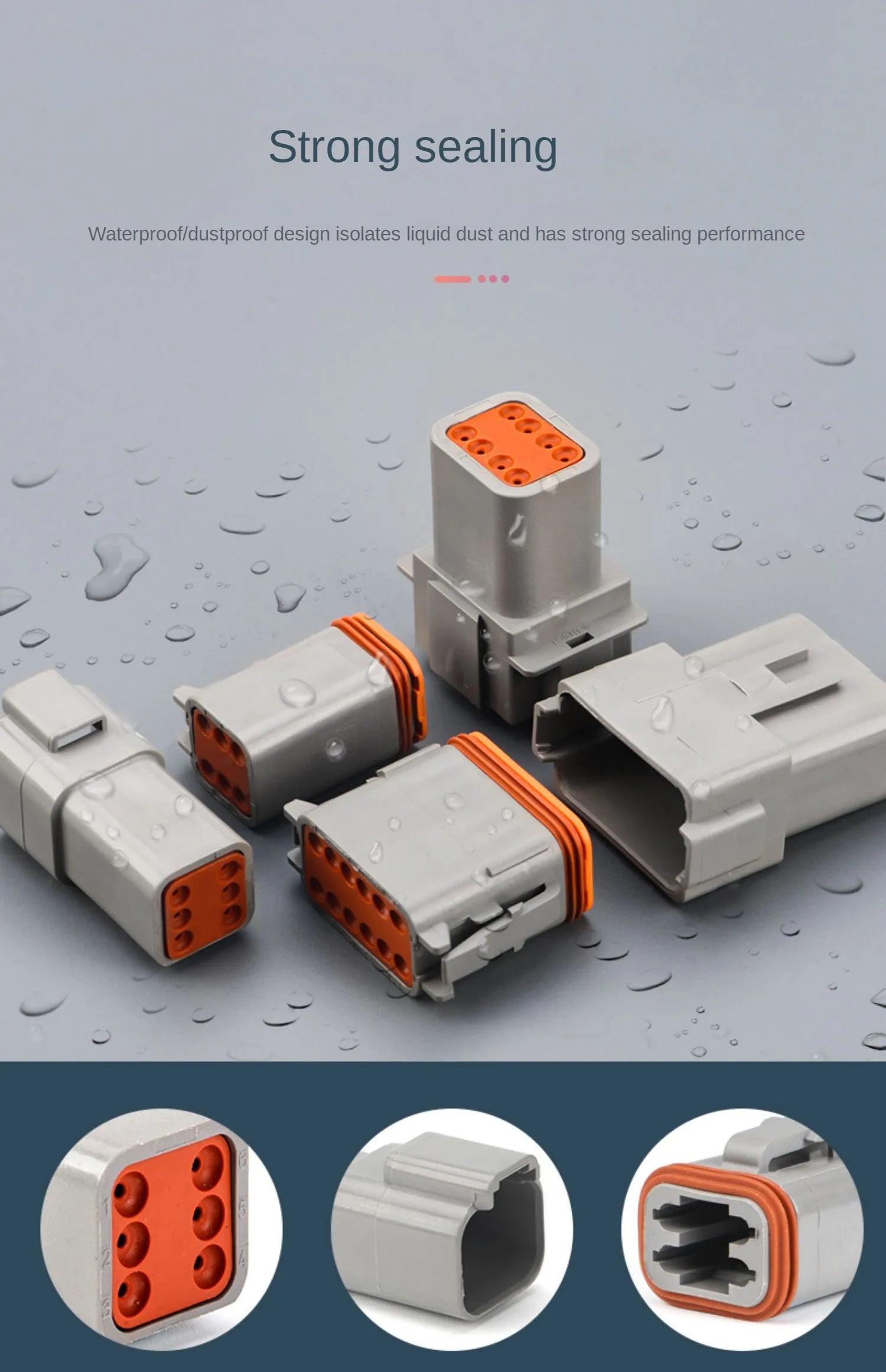 5/10/100 Sets 4 Pin Way Deutsch DT04-4P DT06-4S Waterproof Electrical Wire Connector 16-22 AWG DT Series Connector Male Female