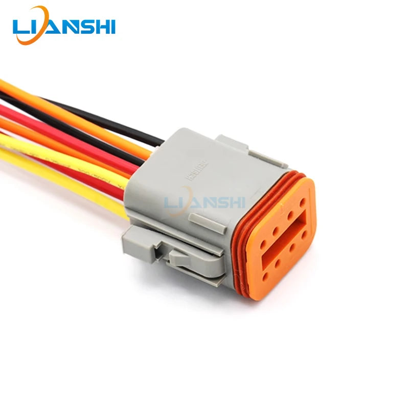 New energy vehicle connector DT04-8P waterproof connector DT06-8S docking terminal harness plug with wire