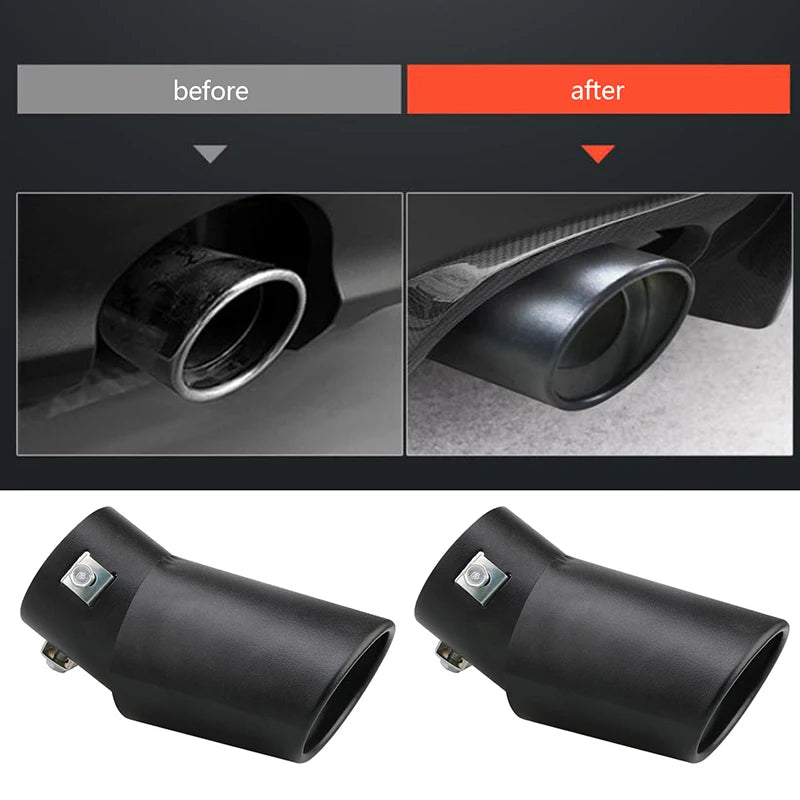 Universal Car Exhaust Tip Round Aluminum ALloy Muffler Tail Trim Rear Auto Exhaust Pipe Nozzle Silencer Pipe Inlet 63mm