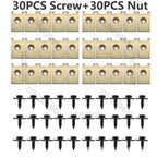 60pc U-Shape Metal Nut/Screw Washers for BMW E46 E92 E90 F10 Car Fender Bumper Cross Head Screws Engine Guard Clip Chassis Sheet