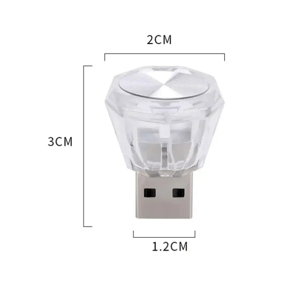 Car Cigarette Lighter USB Atmosphere Light LED Mini Colorful Night Light Wiring-Free Interior Lighting Supplies Accessories New