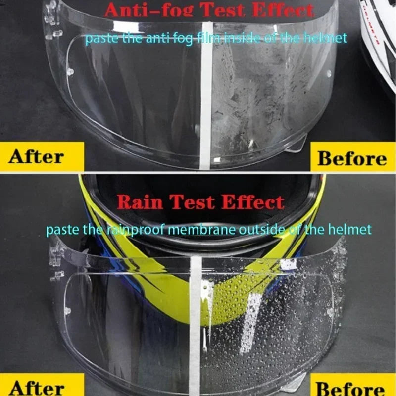 Universal Motorcycle Helmet Clear Patch Film Anti-Fog Anti-Rain Film Nano Coating Sticker Motorbike Helmet Tools Accessories New