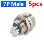5Pcs GX12 Aviation Connector Plug Socket 2/3/4/5/6/7 Pin Male Female Panel Mount 12mm Circular Metal Wire Adapter Nut Type