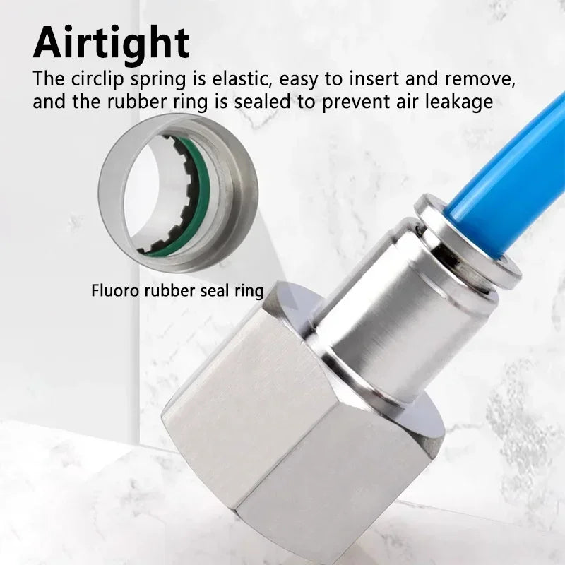 304 Stainless Steel Quick-Connect Air Hose Fittings - BSP 1/8",1/4",3/8",1/2 Pneumatic Pipe Connectors with Corrosion Resistance
